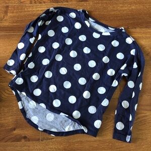 Old Navy blue & white polka dot softest tee Long sleeve cotton shirt in size XS